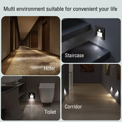 PIR Motion Detector Sensor Led Stair Light Infrared Human Body Induction Lamp Recessed Steps Ladder Staircase Bedroom Decoration