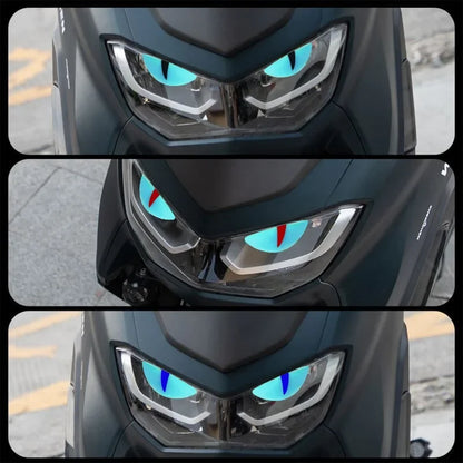 Luminous Eyes Car Stickers Green Glowing Devil's Eye Car Motorcycle Headlight Styling Sticker 3D Drip Glue Cat Eye Decoration