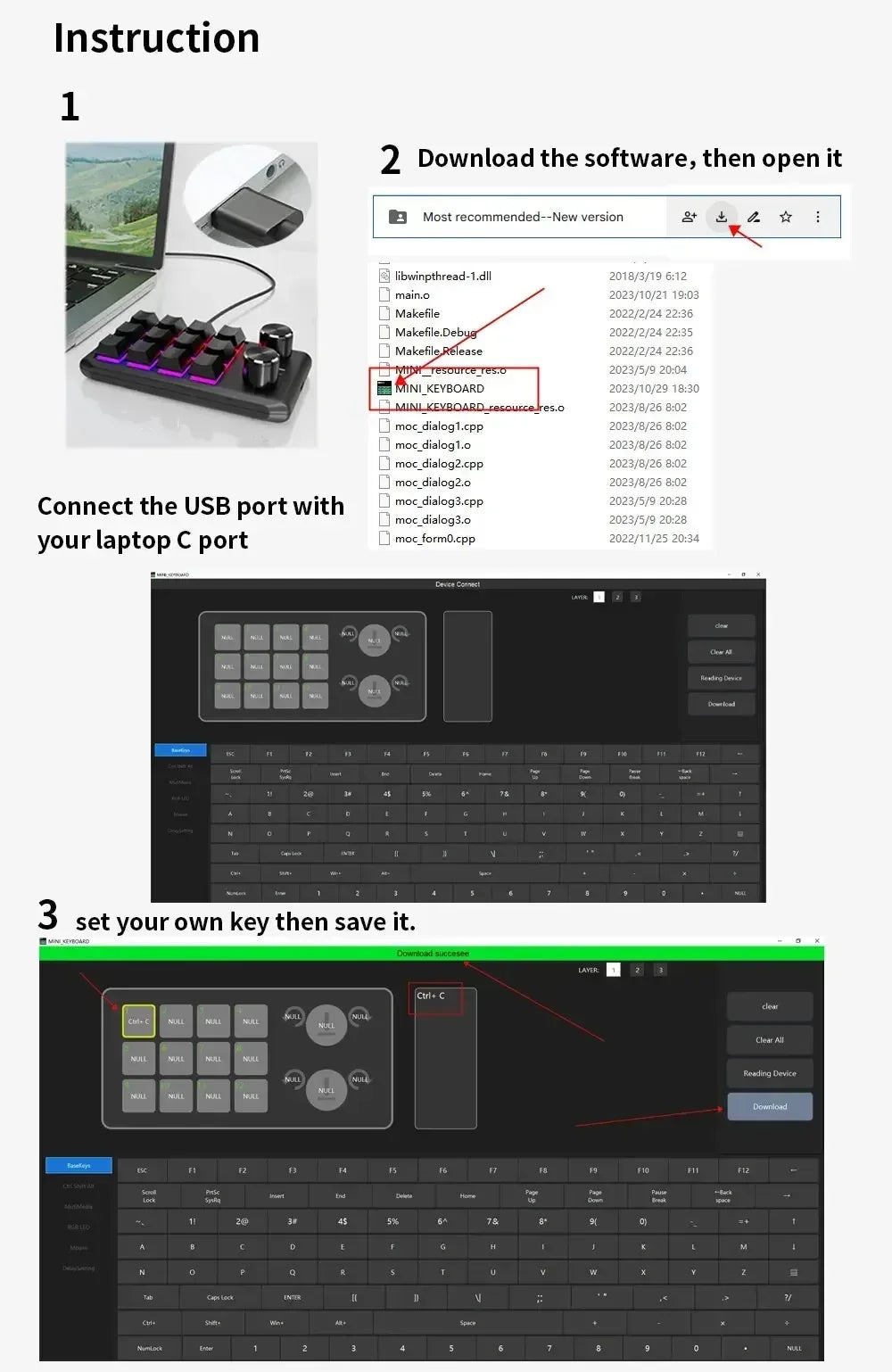 12 Key 2 Knob Mini Macro Custom Keyboard Bluetooth/3 Modes Programming Mechanical Keyboard Gaming Drawing Switch Hot-swap Keypad