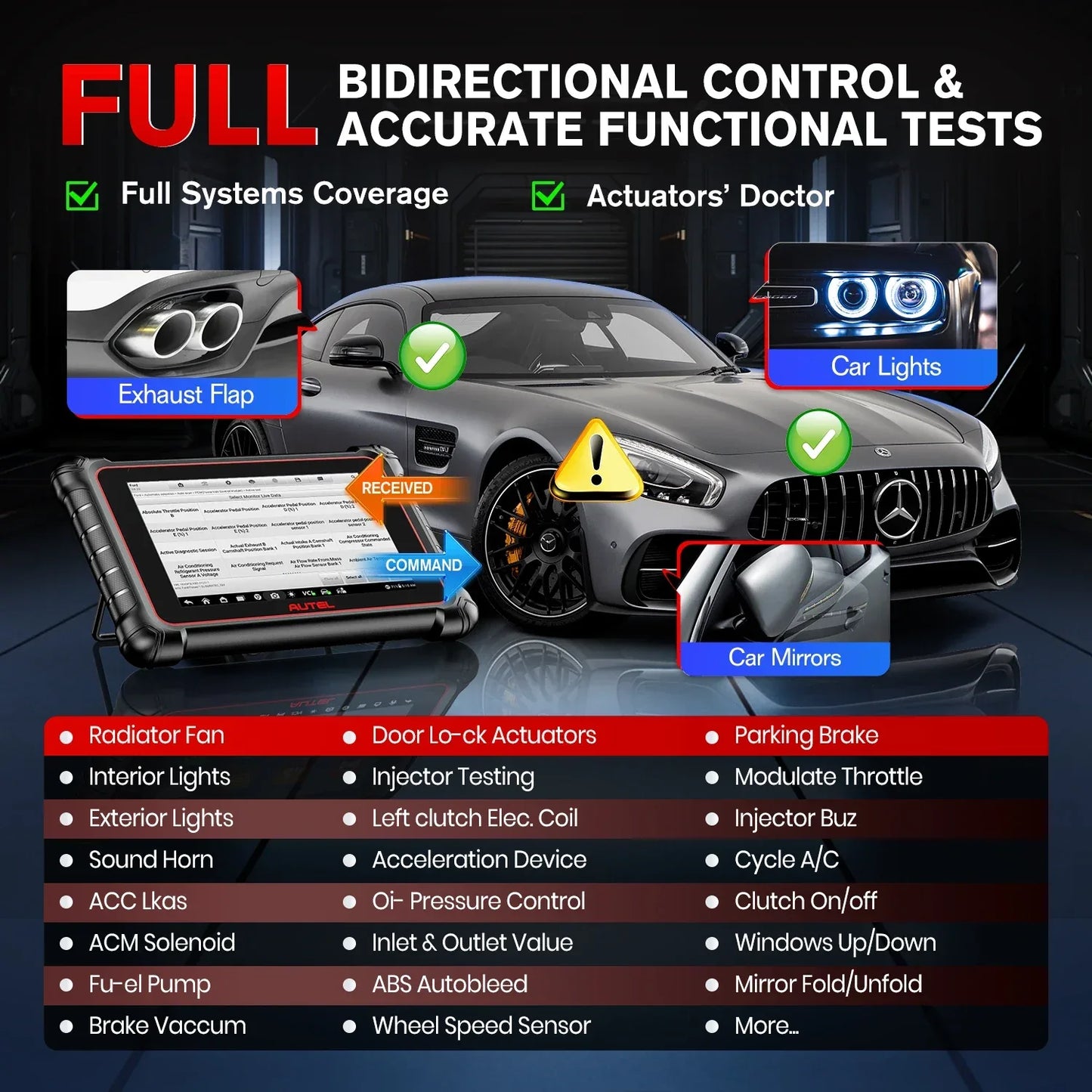 Autel MaxiPRO MP900-BT OBD2 Scanner ECU Coding Bidirectional Scan Tool VIN/License Scan 40+Service Upgraded of MP808BT Pro/MP900