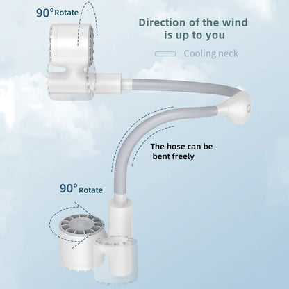 Portable Lightweight Halter Neck Air Cooling Fan USB Rechargeable Outdoor Travel Sport Wearable Mini Hanging Neck Fan 3Gear Wind