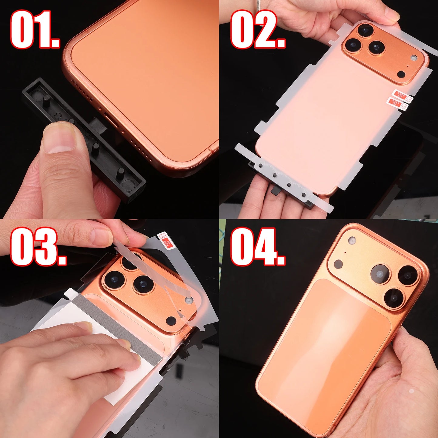 Back+Frame Hydrogel Film For iPhone 17 17Air 17Pro Max Clear Full Protection Border Side Back Protector Soft Films Not Glass