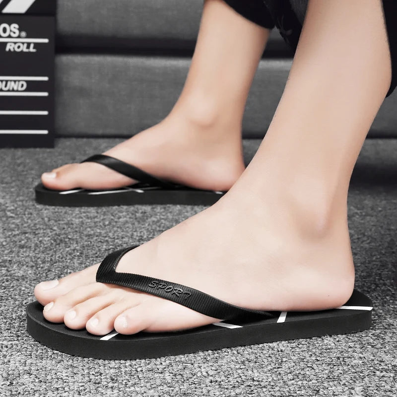 Men's Summer Flip Flop Fashionable Outdoor Slippers Casual Vacation Beach Shoes Indoor Bathroom Non-slip Flip-flops Sandals