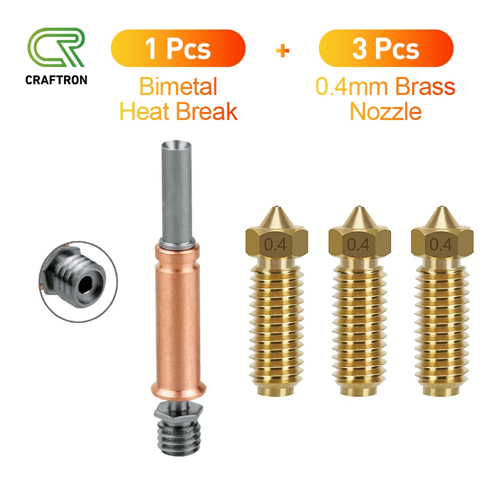 Anycubic Kobra 3 Combo Spare parts Bimetal Heat Break Brass Nozzle Upgrades Throat Throats Hot End 3D Printer Accessories