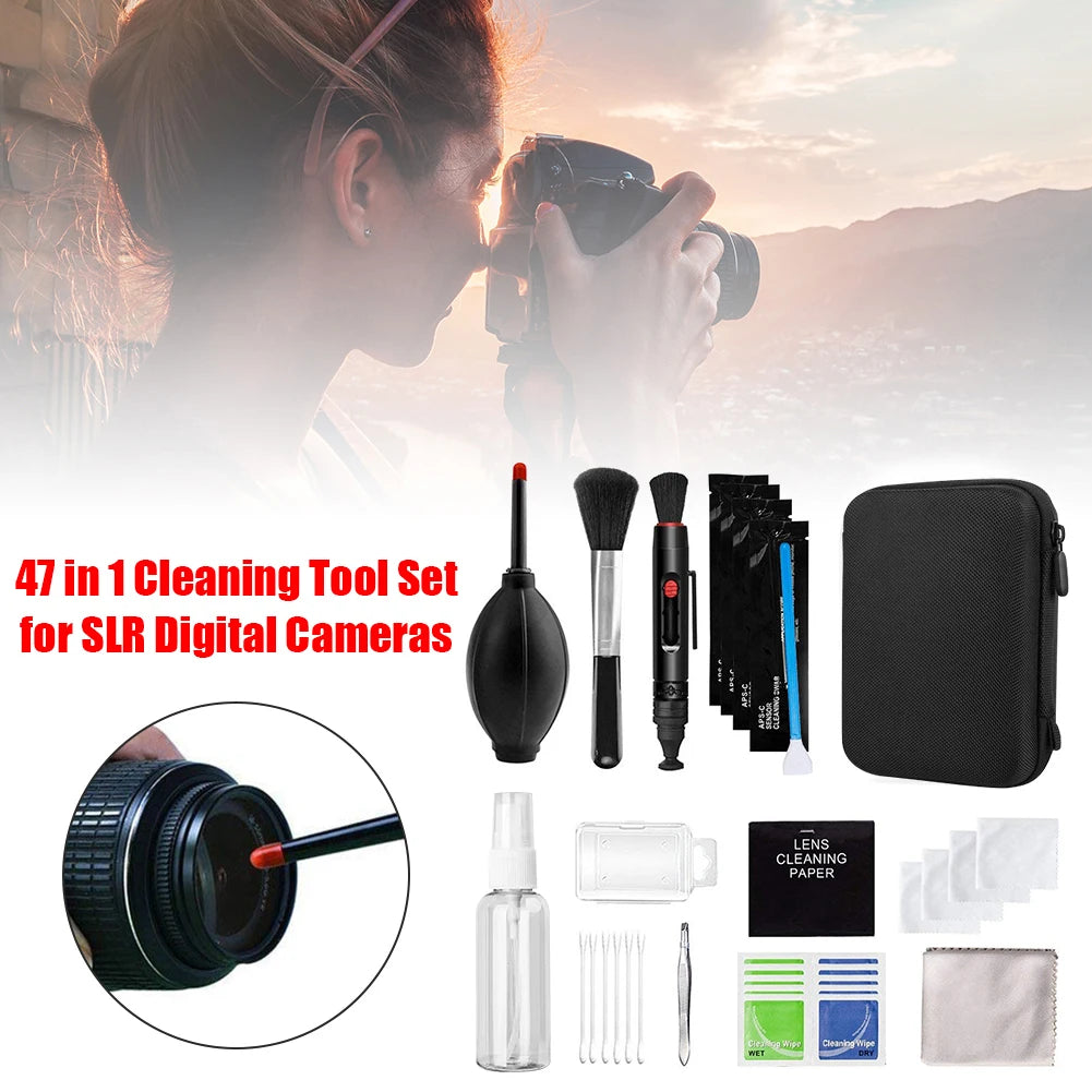 47pcs Dust Camera Cleaner Kits Camera Cleaning Lens Pen Brush Kit Camera Cleaner DSLR Lens Digital Sensor Cleaning with Brush