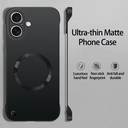 New Slim Thin Matte Metal Painted PC Magnetic Case For Magsafe iPhone 17 Air 17 16 15 14 13 12 Pro Max Plus Frameless Cover