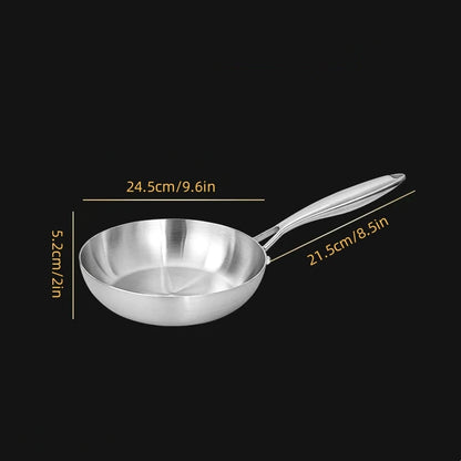 304 stainless steel frying pan, non stick pan, steak pan, suitable for gas stoves and induction cookers, uncoated kitchen utensi