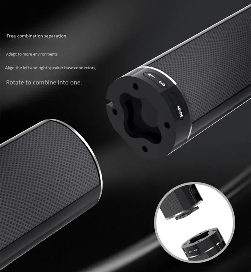 TV Echo Wall Bluetooth Speaker Separate Integrated 6 Horn Desktop Subwoofer 3.5 MM Audio Interface Stereo Sound Home Speakers