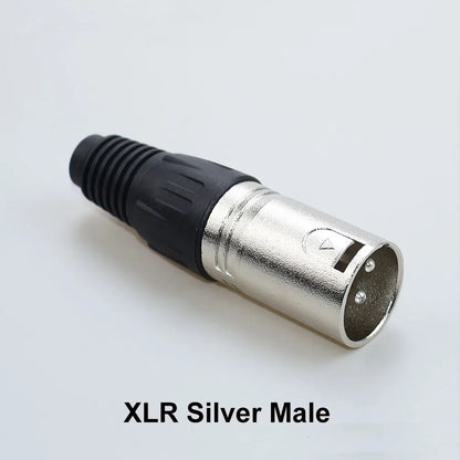 JCD XLR 3Pin Male/Female Microphone Audio Cable Plug Panel Pure Black Silver Copper Gold-Plated XLR Connector Socket