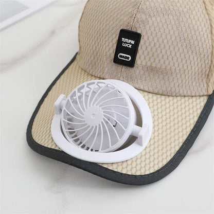Summer Usb Solar Fan Baseball Cap for Men Women Mesh Adjustable Breathable Unisex Caps Quick Dry Running Hat Cap Outdoor Sports