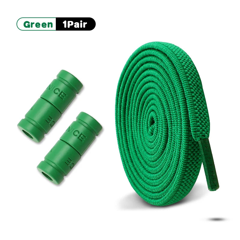 Elastic Laces Sneakers No Tie Shoe laces Colorful Capsule Lock Shoelaces Without ties Kids Adult 0.6cm Flat Shoelace 1Pair/2Pair