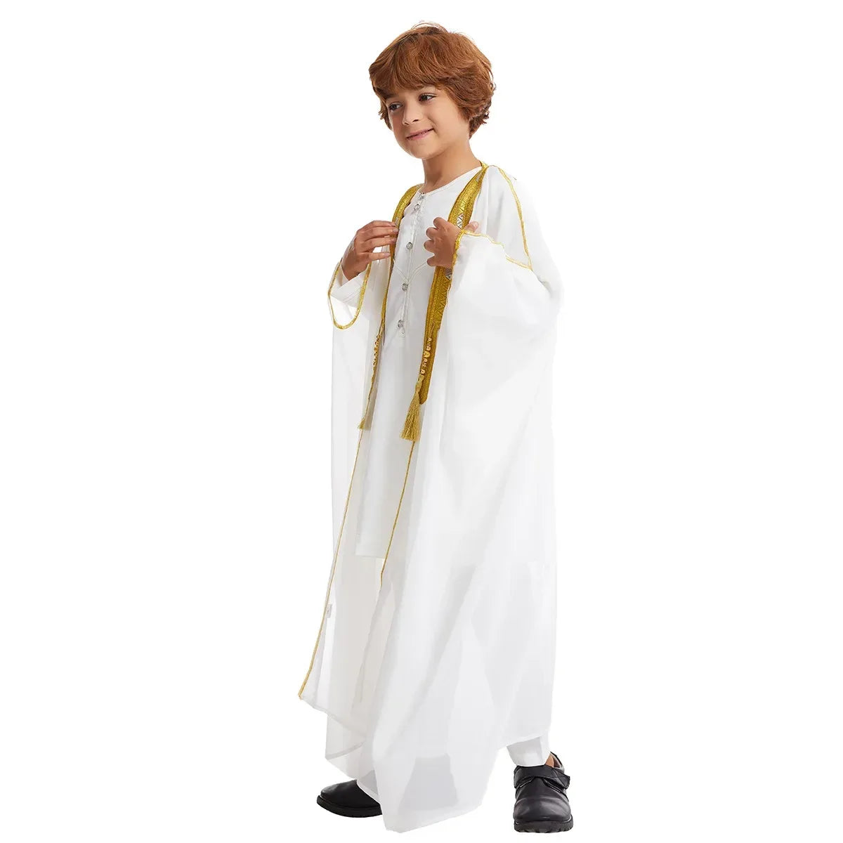 Muslim Saudi Arabian Boy Abaya Children Praying Islamic Clothing Kimono Middle Eastern Teen Dress Dubai New Fashion Classic