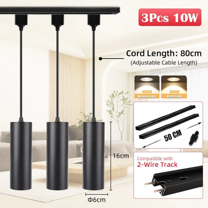 Led Track Light GU10 Spotlight 110V 220V Track Pendant Indoor for Home Decor Kitchen Bedroom Ceiling Lamp Fixture Track Lighting