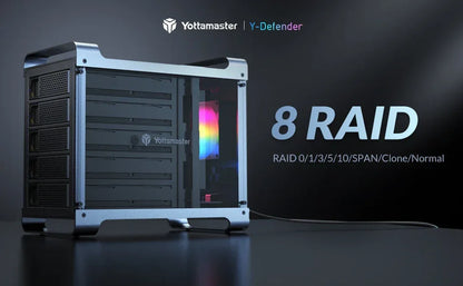 【OW Ship】Yottamaster 5Bay Hard Drive Enclosure USB C 5Gbps Type B SATA External Hard Drive Storage Case for 2.5" 3.5" HDD SSD