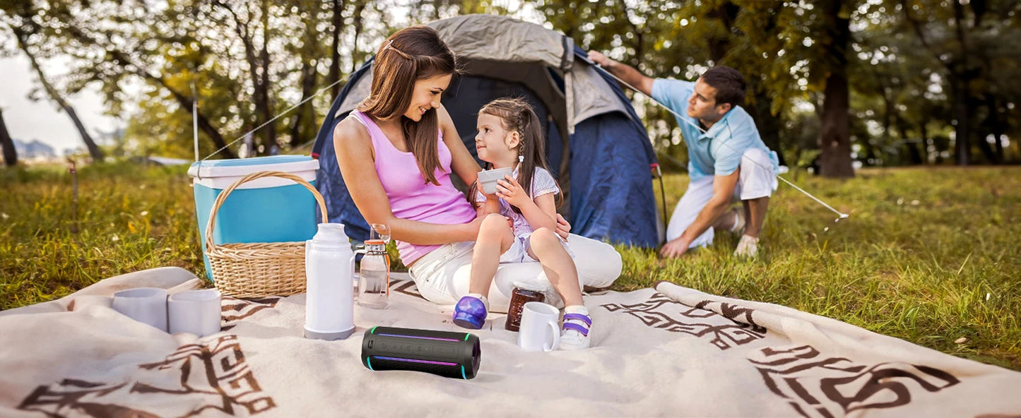 Ortizan Wireless Portable Bluetooth Speaker X30 with 40W Stereo Sound, Rich Bass, IPX7 Waterproof, 30H Playtime, TWS, LED Lights