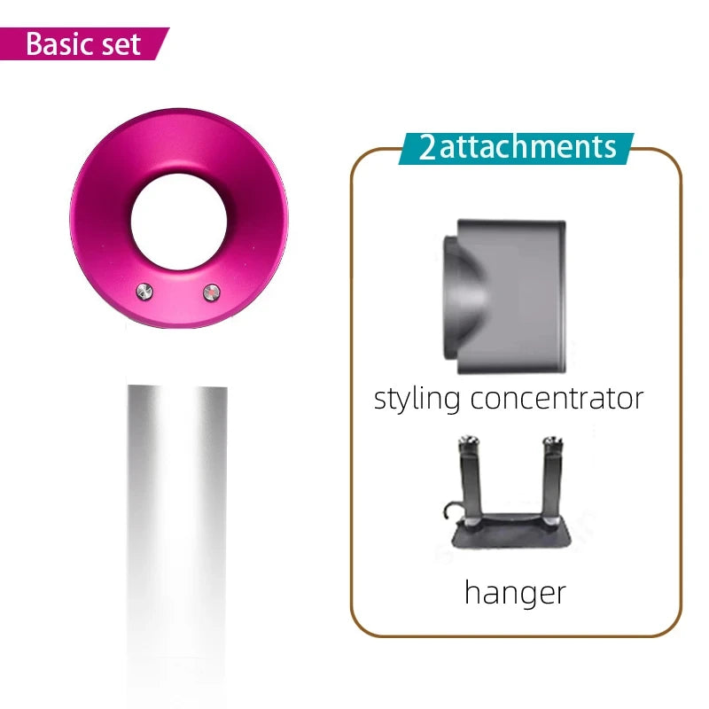 Leafless constant temperature hair dryer for personal hair care and styling; home professional hair style accessories kit (5+1)