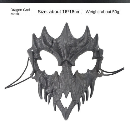 Halloween Mask Half-face Mask Cos Dragon God Fierce Tiger Night Fork Tengu Man Wolf Mask Performance Skull Masks