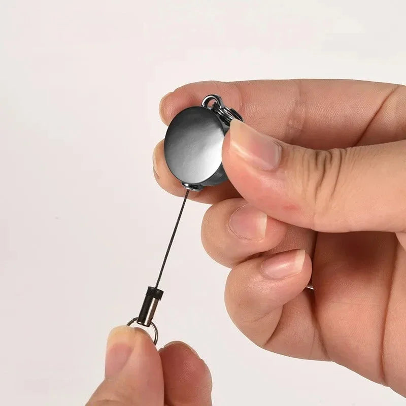 Retractable Key Chain Key Chain Pull Back Recoil Movement Key Ring Anti-lost ID Card Holder Anti-theft Chain Organizer