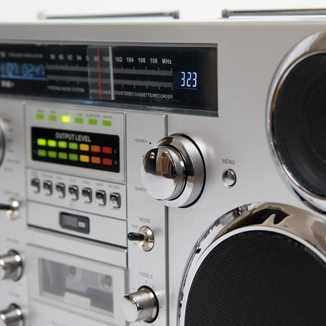 GPO Brooklyn Retro Boombox | Cassette Player, CD Player, Bluetooth Speaker, FM Radio, Portable Stereo System
