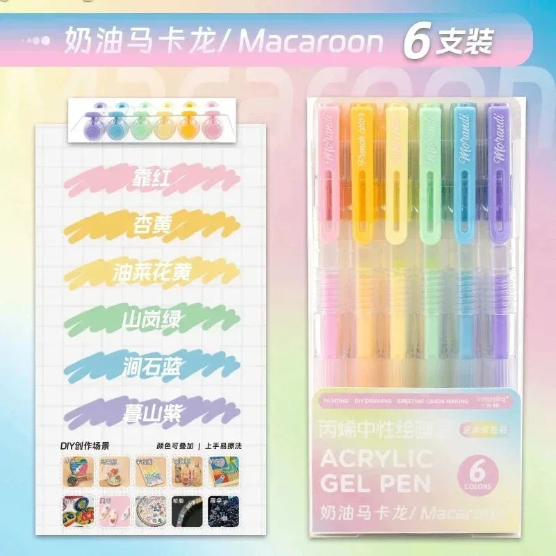 150/6 Colors Acrylic Gel Pen Student Diary Scrapbook Painting DIY Gel Pen Set Color Drawing Doodling Art Markers School Supplies