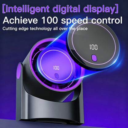 Portable Air Circulator Fan 1200mAh Desktop Rechargeable Fan 100-speed Wind Angle Adjustable for Home Outdoor Travel with Timing