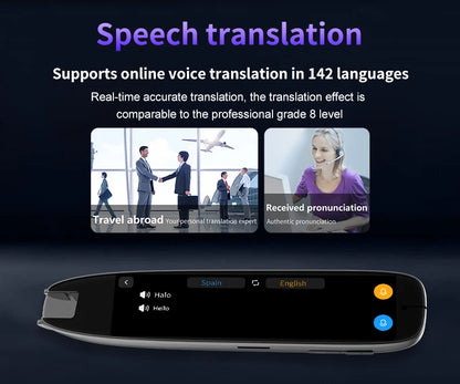 Translation Pen for Dyslexia Scanner Reading Pen 142 Text to Speech Smart Recording Pen Voice Wireless Text Extract Translator