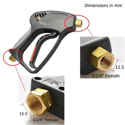 High Pressure Water Spray Gun 280bar 4000psi G3/8" Inlet for Professional and Commercial Electric Gasoline High Pressure Washers