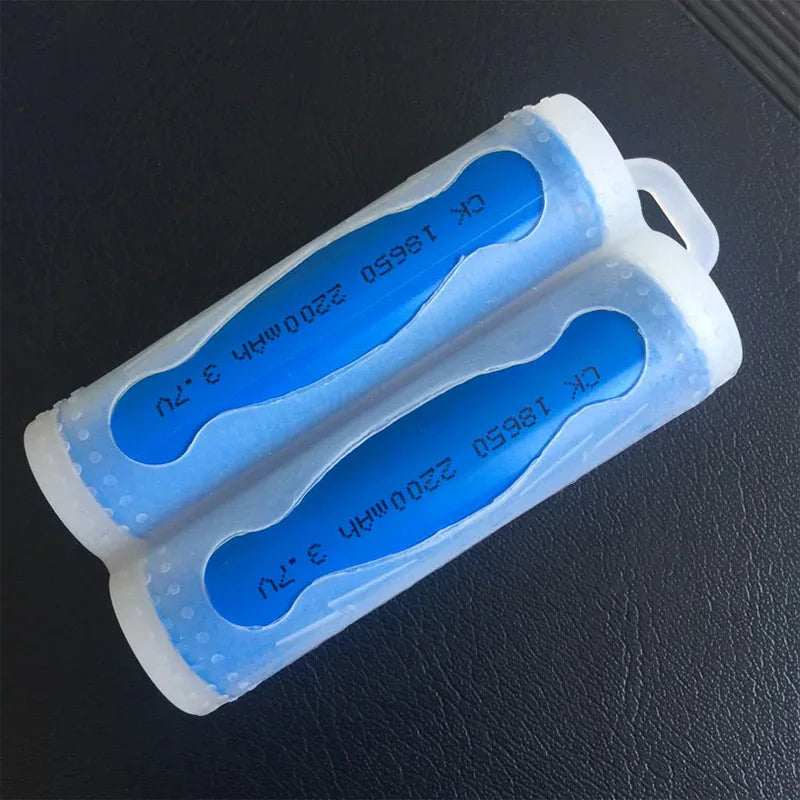 Double Battery Silicone Sleeve Cover Case For 18650 Battery Protective Bag Pouch Battery Storage Box Silicone Shockproof Case