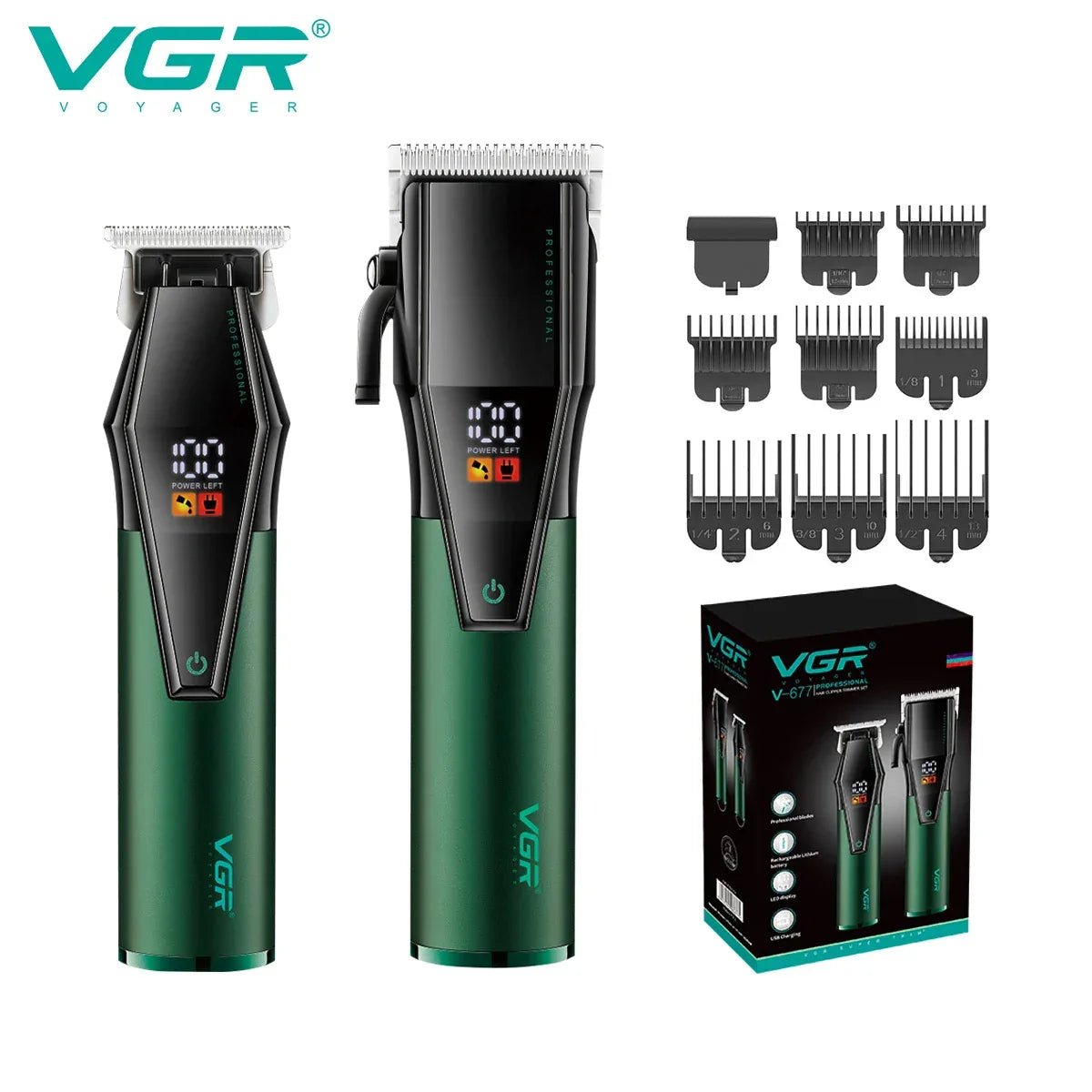 VGR Hair Trimmer Professional Barber Haircut Machine Adjustable Hair Clipper Cordless Hair Cutting Machine Trimmer for Men V-677