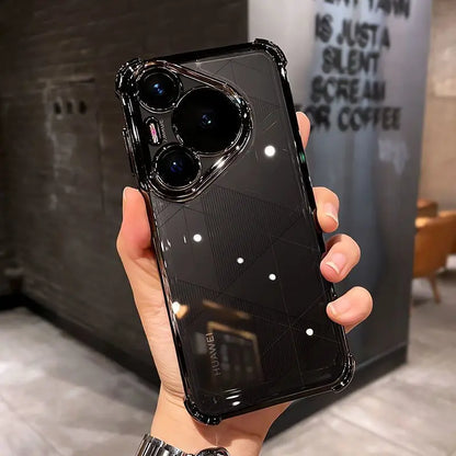 Case For Huawei Pura 80 Ultra 80 Pro plus Luxury Electroplating Transparent Four Corners Shockproof Back Cover For Huawei Pura80