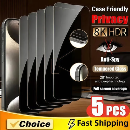 5Pcs Anti-Spy Hydrogel Film for iPhone 17 16 15 14 13 12 11Pro Max 15 16Plus 17Air XR XS 11 12 13MiniPrivacy Screen Protector ﻿