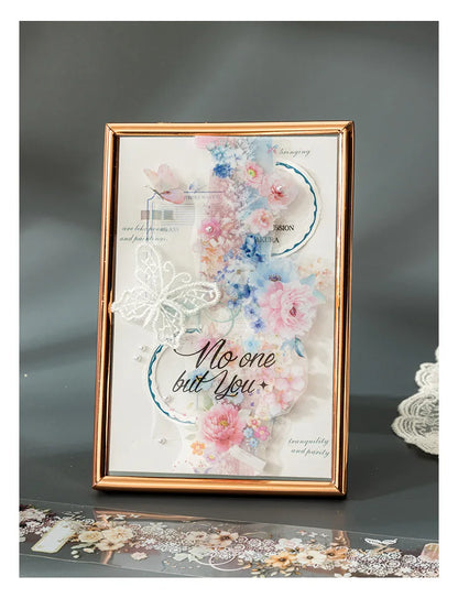Mr. Paper 1 Roll Lace Flower PET Tape Home Decoration for Scrapbook Frame Phone Case Notebook Phone Case Collage Sticker Gifts