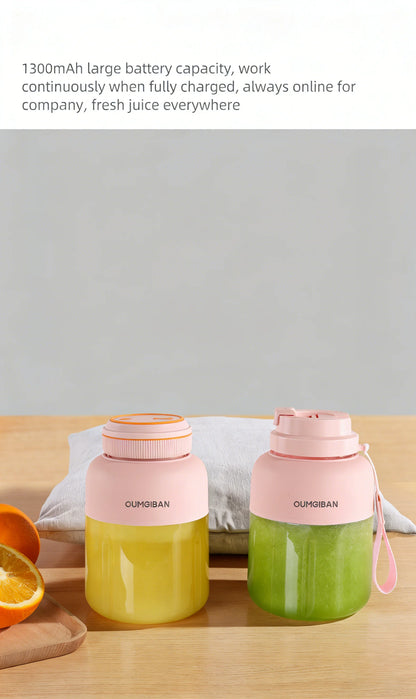 High Aesthetic 1300ml Large Capacity USB Rechargeable Portable Blender Juicer, Kitchen Fruit Juicer, Food Prep