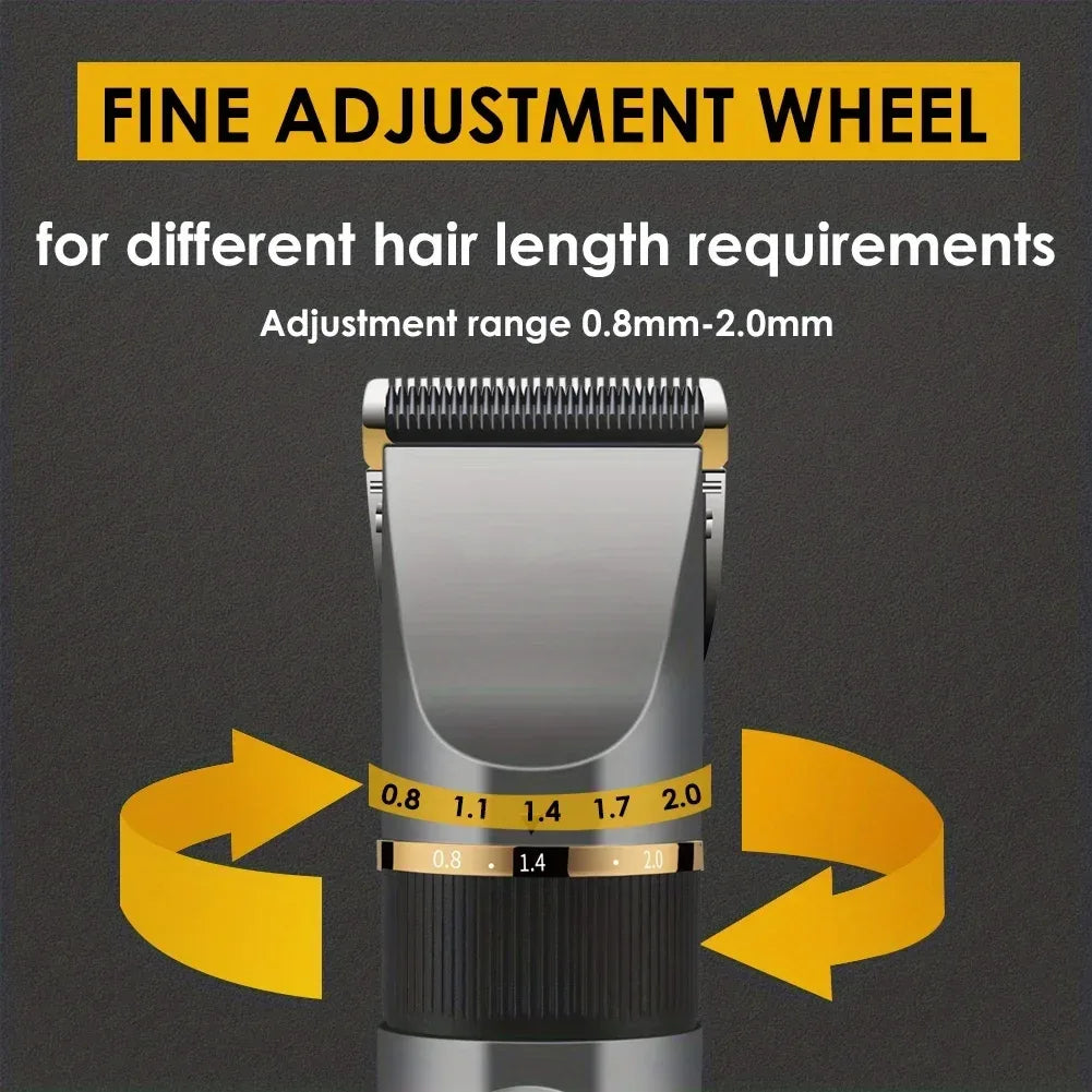Professional Hair Clipper Ceramic Blade Male Hair Trimmer LED Display Haircut Machine USB charging