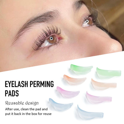 Lomansa 4 Pairs L Curl Silicone Eyelash Perm Rod Shield Sticky Lash Lift Pad Lifting 3D Eyelash Curler Accessories Makeup Tool