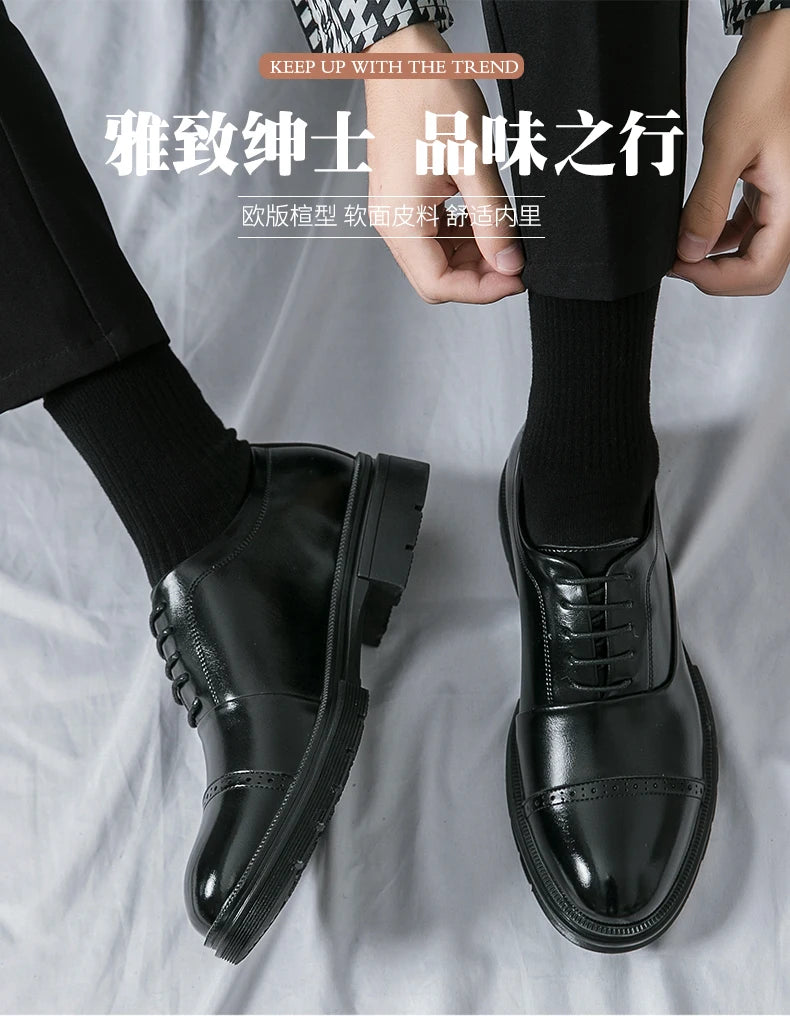 High Quality Brogues Wedding Leather Shoes Men Classic Formal Office Casual Business Shoes Man Social Oxford Men's Dress Shoes