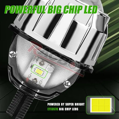 H4 H7 Bi LED Projector Lens 2.5 Inch LED Lights for H4 H7 9005 HB3 9006 HB4 Car Headlight Bulb Hi/Low Beam Retrofit Car Styling