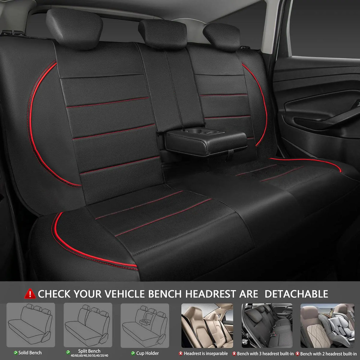 Universal Leather Car Seat Covers Simple Style Breathable 5 Seat Car Seat Cover by PDG ibma