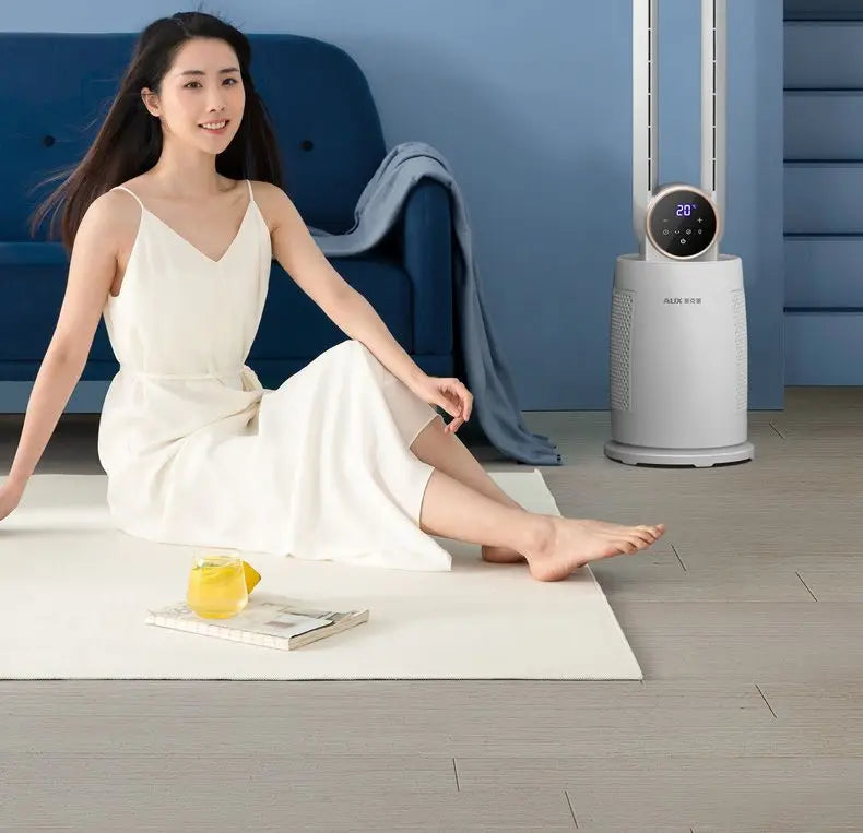 Bladeless Tower Fan with Remote Control 120° Oscillating Air Purifier for Baby Room/Dorm Quiet Floor Fan with Sterilization