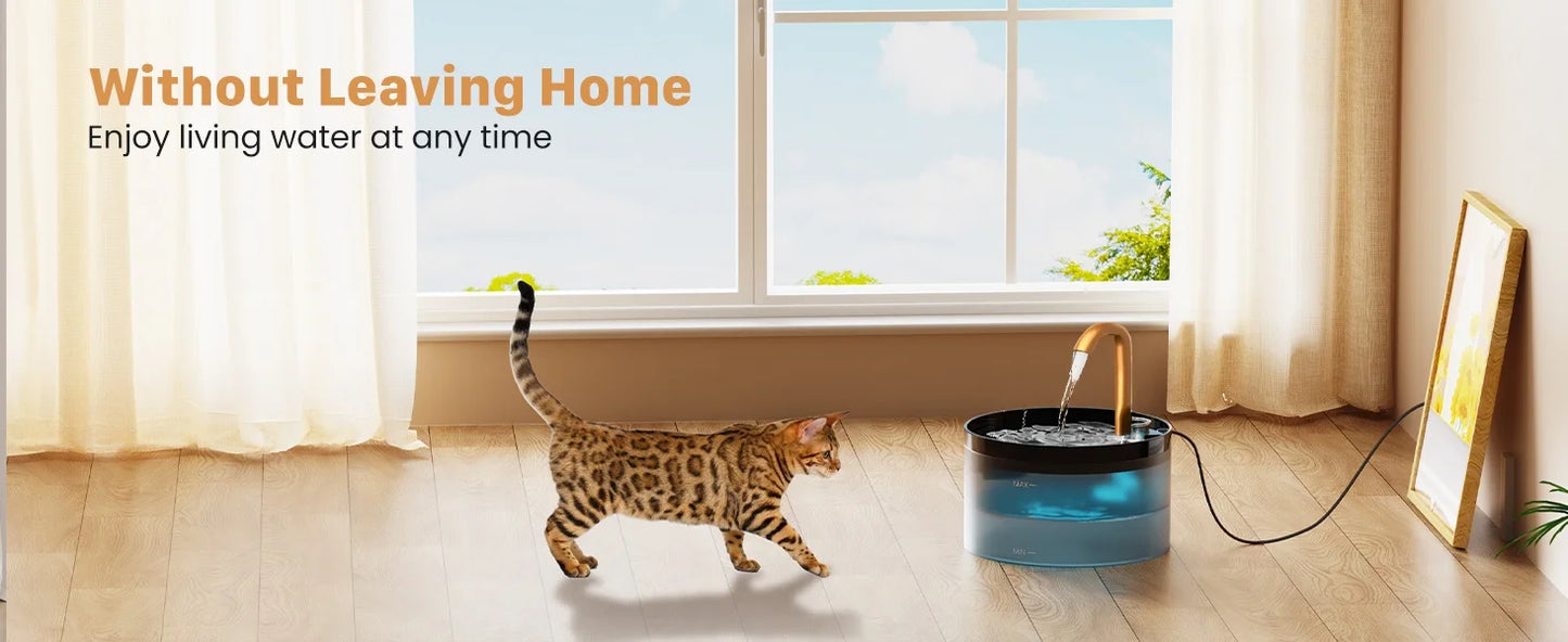 Pet Water Fountain Auto Filter Set Automatic Sensing Cat Drinker 2.1L Recirculate Filtring Drinking for Cat Dog Water Dispenser