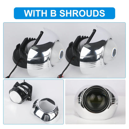 2PCS 3 Inch Bi LED Projector Headlights Lenses for Hella LED Lights Projector 130W 60000LM Diode Headlamp Car Accessories