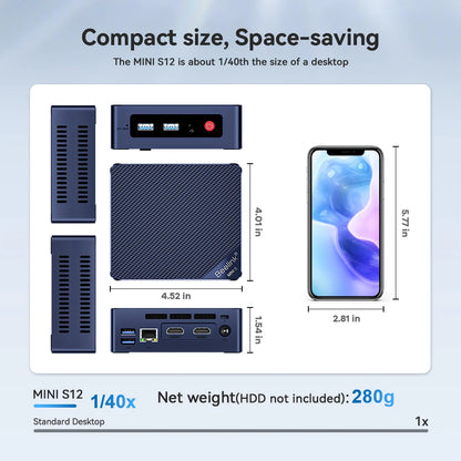 Beelink Mini S13 Intel Twin Lake N150 S12 Pro N100 16G 500G Windows 11 Mini S 11th N5095 DDR4 8GB 128GB Desktop Computer N95