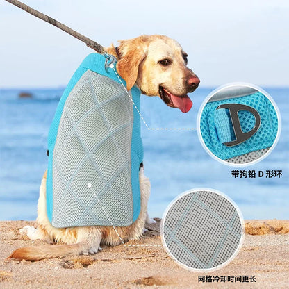 Cooling Vest - Breathable Dog Vest for Hot Summer Days - Adjustable & Lightweight Cooling Jacket with Reflective Strips