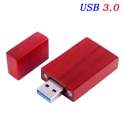 JASTER USB 3.0 Wooden block  Flash Drive red wood pendrive 4GB 8GB 16GB 32GB 64GB Pen  Memory Stick U Disk gift