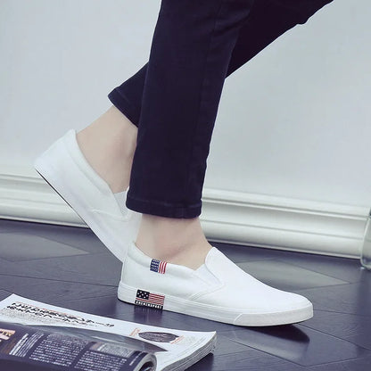 Men Casual Shoes Canvas Luxury 2025 Mens Loafers Breathable Slip on FlatsMale Vulcanized Shoes White Driving Shoes Plus Size 47