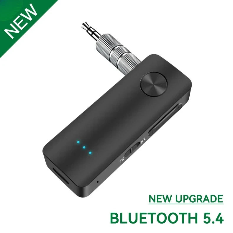 2-In-1 Wireless Audio Adapter Bluetooth 5.3 Receiver Transmitter 3.5mm Jack AUX Lossless Sound MIC For Car Speaker TV PC