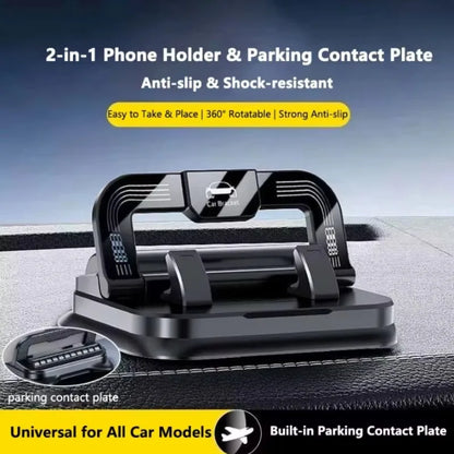 360° Rotatable Universal Car Phone Holder with Number Plate Dashboard Mount Easy Install Vehicle Mobile Phone Holder Practical