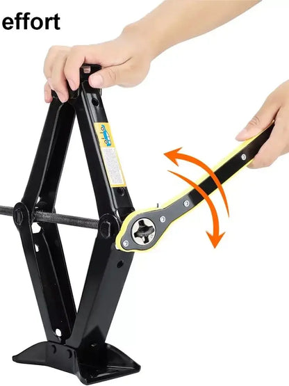 2T/3T Car Scissor Jack Auto Emergency Crank Lift Stand Labor-Saving Repair & Tire Replacement Tool with Wrench for SUV Vehicles