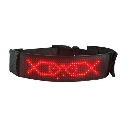 LED Dog Collar DIY ID LED Tag Nameplate Night Glowing Pet Collars Adjustable Safety Puppy Collar for Small Medium Large Dogs
