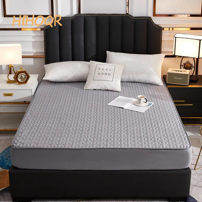 Waterproof Thicken Mattress Pad Protector Skin-Friendly Durable Fitted Sheet Bed Cover Latex Mat Cover 120x200 150x200 180x200